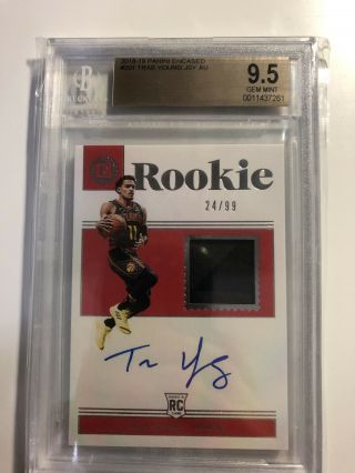 2018 - 19 Encased Basketball Trae Young Rookie Patch Auto 24/99 Bgs 9.  5/10