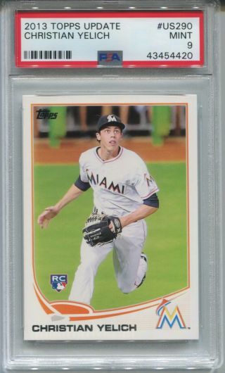 2013 Christian Yelich Topps Update Rookie Rc Us290 Brewers Psa 9 43454420