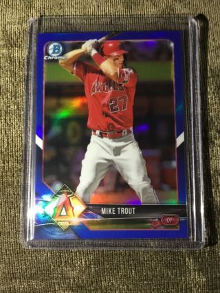 2018 Bowman Chrome Blue Refractor Mike Trout 81/150 37 Angels 2