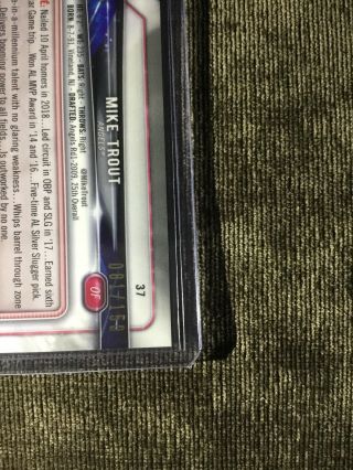 2018 Bowman Chrome Blue Refractor Mike Trout 81/150 37 Angels 4