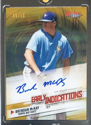 2018 Bowman’s Best Brendan Mckay Auto Early Indications Gold Parallel Sp 49/50