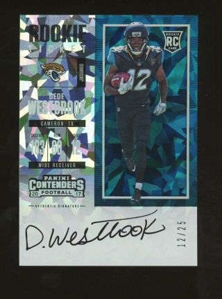 2017 Contenders Cracked Ice Rookie Ticket Dede Westbrook Rc Auto 12/25 Jersey