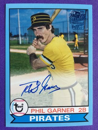 2018 Topps Archives Phil Garner Fan Favorite Auto Blue Pittsburgh Pirates 17/25