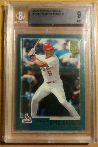 2001 Albert Pujols Bgs 9 Topps Traded Rookie Rc T247