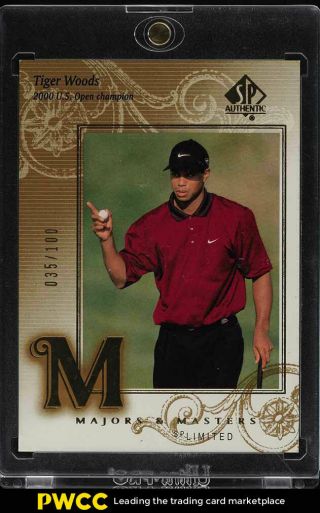 2002 Sp Authentic Limited Majors & Masters Tiger Woods /100 138 (pwcc)