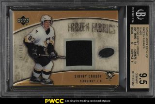 2005 Upper Deck Ice Frozen Glass Sidney Crosby Rookie Patch /100 Bgs 9.  5 (pwcc)