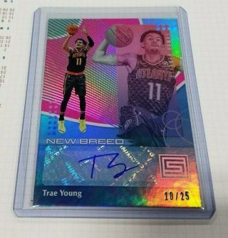 2018 - 19 Panini Status Trae Young Breed Auto 10/25 Pink Ssp Rc - Hawks