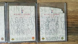 Michael Jordan 1997/98 UD3/MJ3,  3 - Card SP Die - Cut Set 7