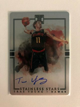 Trae Young 2018 - 19 Panini Impeccable Stainless Stars Rc Auto 37/99 Sp Atl Hawks