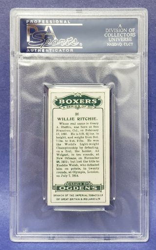 1915 Ogden ' s LTD 36 Willie Ritchie HOF boxer boxing PSA 6 Card 2