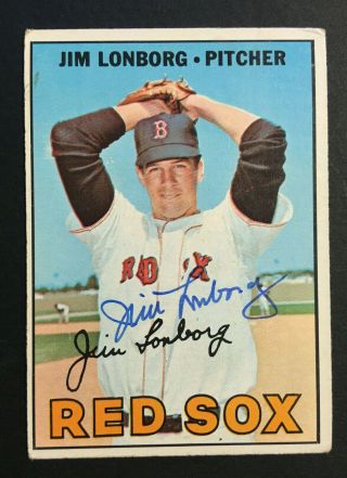 Jim Lonborg Red Sox Signed 1967 Topps Baseball Card 371 Auto Autograph