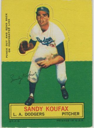 1964 Topps Stand Up Sandy Koufax Ex - Nm Los Angeles Dodgers Ex - Nrmt