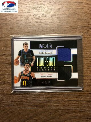 2018 - 19 Noir Basketball Luka Doncic / Trae Young Rookie Dual Jersey /99 Rc [jm]