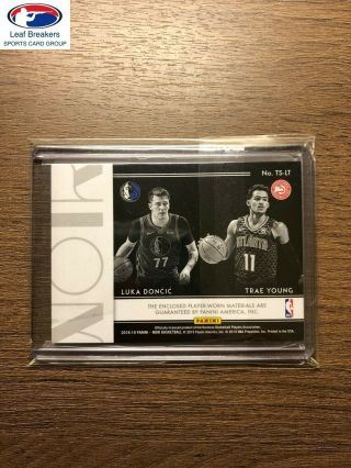 2018 - 19 NOIR BASKETBALL LUKA DONCIC / TRAE YOUNG ROOKIE DUAL JERSEY /99 RC [JM] 2