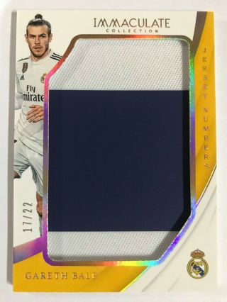 2018 - 19 Panini Immaculate Jersey Numbers Material Gareth Bale Real Madrid 17/22