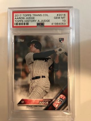 2017 Topps Transcendent History Aaron Judge Rookie Rc /87 2016 Psa 10 Yankees
