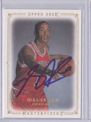 Derrick Rose Signed 09 - 10 Upper Deck Masterpieces Card - Auto
