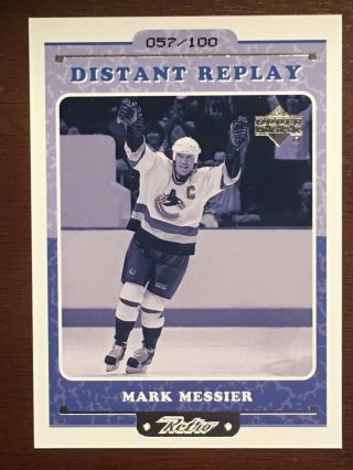 1999 - 00 Upper Deck Retro Distant Replay Level 2 Dr6 Mark Messier /100 Canucks