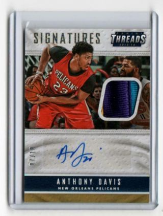 Anthony Davis 2015 - 16 Panini Threads Ssp 3 - Color Gw Jersey Patch & Auto /10 Hot