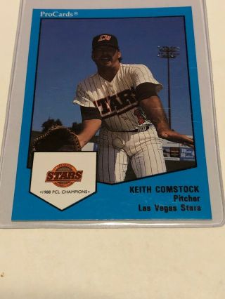 1989 Procards Keith Comstock Las Vegas Stars 14 Nr Mint/mint - 0111 A1 A2