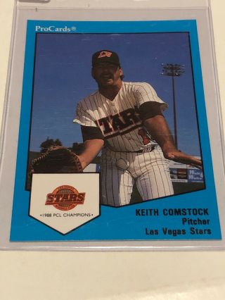 1989 Procards Keith Comstock Las Vegas Stars 14 Nr Mint/mint - (recent Find)