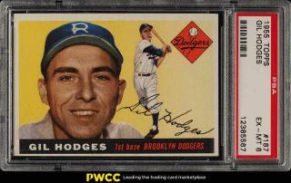 1955 Topps Gil Hodges 187 Psa 6 Exmt (pwcc)