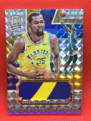 2018 - 19 Spectra Spectacular Swatches Patch Neon Orange Prizm Kevin Durant 5/5（t）