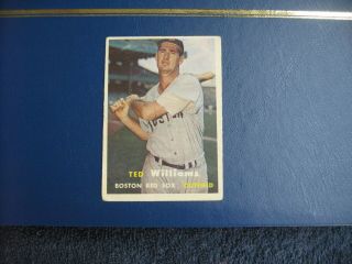 1957 Topps Baseball 1 Ted Williams Boston Red Sox First Card Of Set