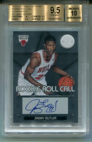 2012 - 13 Totally Certified Rc Jimmy Butler Roll Call Auto Autograph Bgs 9.  5/10
