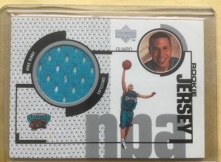 1998/99 Upperdeck Mike Bibby Rc Rookie Game Worn Jersey Patch 42