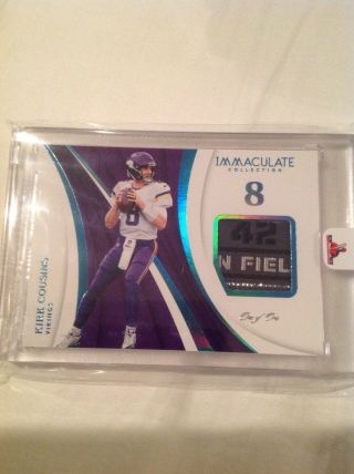 2018 Immaculate Numbers Kirk Cousins Laundry Tag 1/1