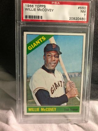 1966 Topps Baseball Willie Mccovey 550 Psa 7 Nm San Francisco Giants Sp