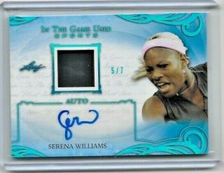 2019 Serena Williams Leaf In The Game Sports Shirt Relic Auto Ed 5/7