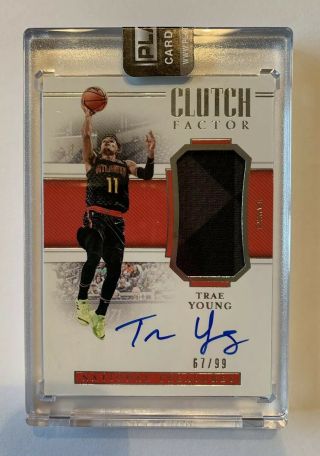 2018 - 19 National Treasures Clutch Factor Trae Young Rc Auto Patch 67/99