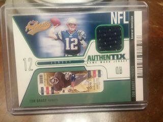 2004 Fleer Authentix Tom Brady Game Worn Jersey Card 129/275