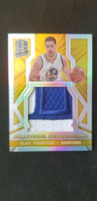 2014/15 Spectra Klay Thompson Jumbo Patch Gold Refractor 6/10