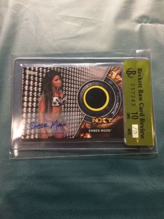 Perfect Ember Moon 2018 Wwe Topps Womens Nxt Gold Auto - Mat Relic /10 Bgs Raw 10