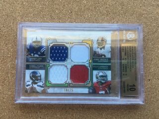 Bgs 10 Andrew Luck & Russell Wilson 2013 Museum Quad Player Relics Rookie 20/75