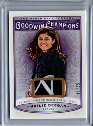 2019 Goodwin Champions Hailie Deegan Premium Memorabilia Patch Card 41/65