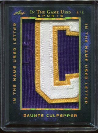 2019 Leaf Itg Game Daunte Culpepper Letter Game Jersey Patch D 4/9
