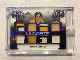 2018 - 19 Leaf Ultimate 8x Game Jersey Patch Glove Mario Lemieux 1/7 Ebay 1/1