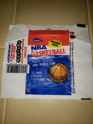 1986 Fleer Basketball Empty Wax Pack Wrapper 1 Of 4 Jordan Rookie Year