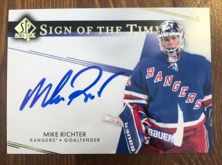2014 - 15 Sp Authentic Sign Of The Times Auto Mike Richter Sott - Mr