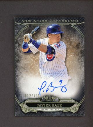 2015 Topps Tier One Guard Javier Baez Signed Auto 12/299 Chicago Cubs