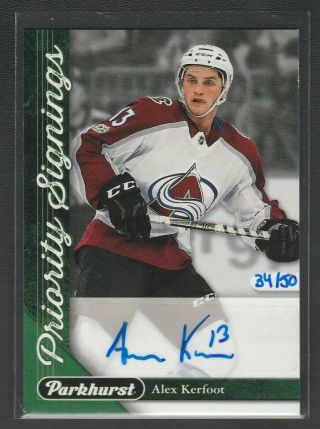 2017 - 18 Parkhurst Priority Signings Alex Kerfoot 34/50 Rookie Auto