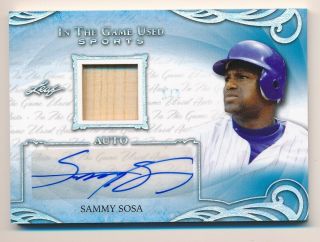 Sammy Sosa 2019 Leaf Itg In The Game Auto Jersey Relic 1/ 2 Cubs