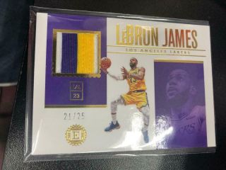 Lebron James 2018/19 Encased Game 3 Color Patch 21/25 La Lakers