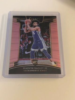 Marvin Bagley 2018/19 Panini Select Rc Rookie Pink Prizms Kings Sp 07/10