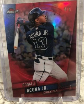 2019 Topps Finest Red Refractor 4/5 Ronald Acuna Jr Atlanta Braves
