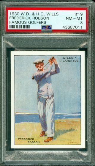 1930 W.  D.  & H.  O.  Wills Famous Golfers 19 Frederick Robson Psa 8